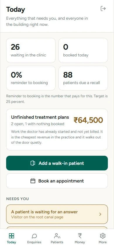 OMX Care screen 1
